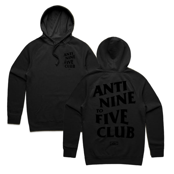 AntiNinetoFiveHoodieBlackBlack