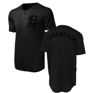 Long Beach Baseball Jersey - Black on Black