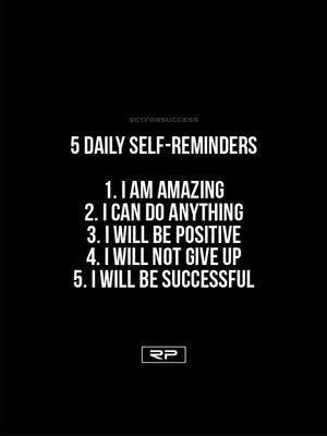 5 Daily Self Reminders - 18x24 Poster