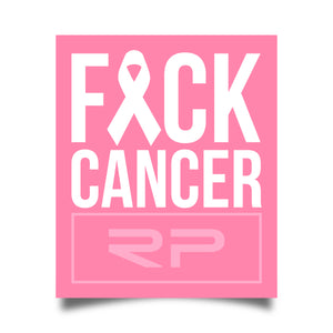 F*CK CANCER STICKER - White / Pink
