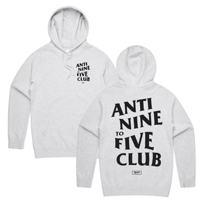 Anti Nine To Five Hoodie - White Heather Grey