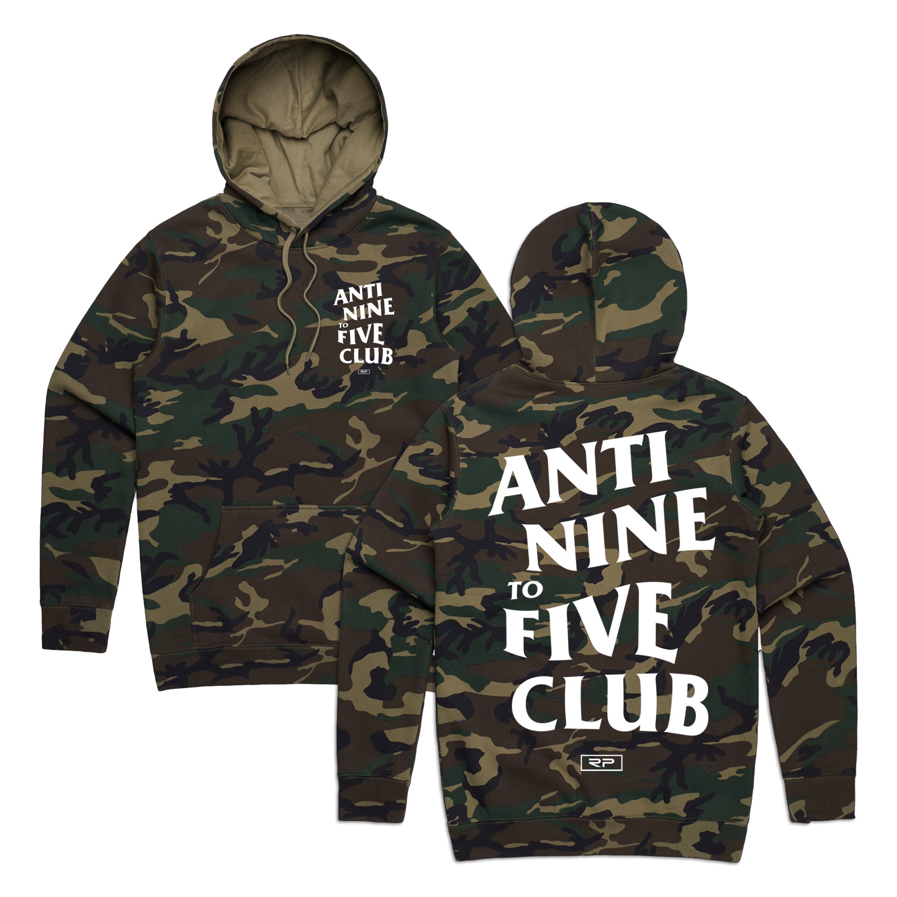 Anti Nine To Five Hoodie - Woodland Camo