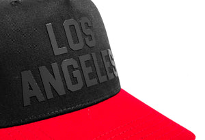 Los Angeles 5 Panel Cap - Black / Red