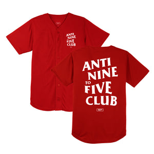 Anti Nine to Five Baseball Jersey - Red