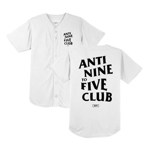 Anti Nine to Five Baseball Jersey - White