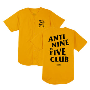Anti Nine to Five Baseball Jersey - Gold