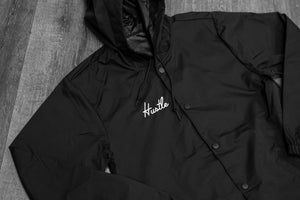 Hustle Hooded Coaches Jacket - Black