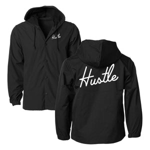 Hustle Hooded Coaches Jacket - Black