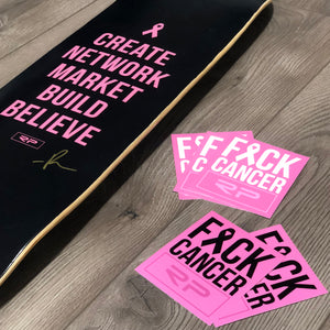 F*CK CANCER STICKER - Black / Pink