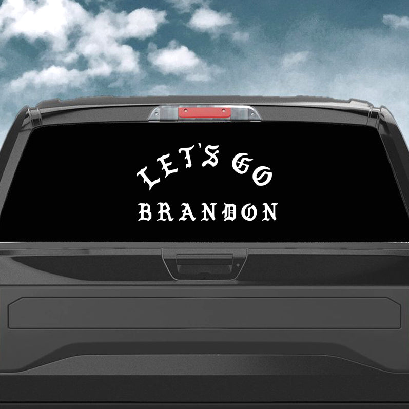 Let's Go Brandon Decal Vinyl Sticker - White Large - Randall Pich