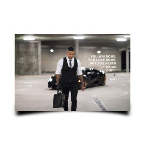 NEVER QUIT - 18x24 Poster