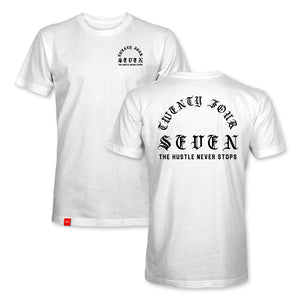 Twenty Four Seven Hustle Tee - White