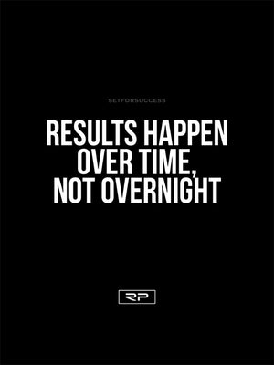 RESULTS HAPPEN OVER TIME - 18x24 Poster